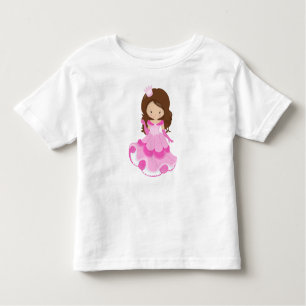 T-shirt Pour Les Tous Petits Princesse mignonne, Couronne, Robe rose, Cheveux B