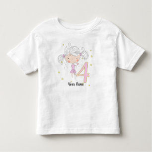 T-shirt Pour Les Tous Petits Princesse rose du 4e anniversaire