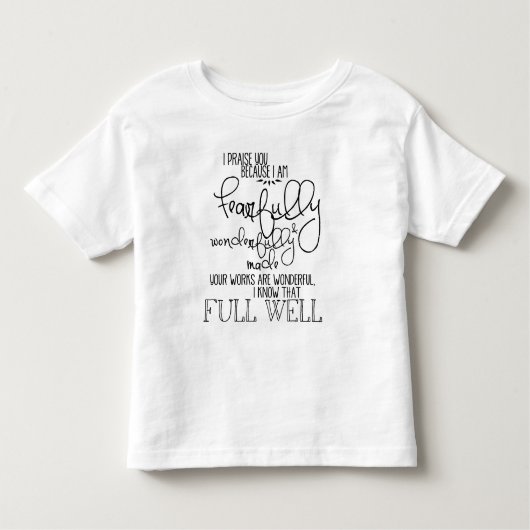 T-shirt Pour Les Tous Petits Psalm139 craintivement et merveilleusement fait (Devant)