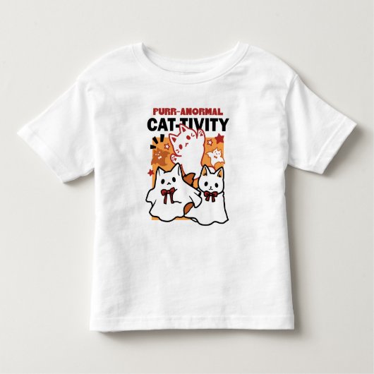T-shirt Pour Les Tous Petits Purr-anormal Cat Cat mignonne Halloween Conception (Devant)