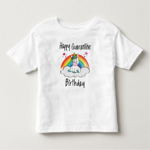 T-shirt Pour Les Tous Petits Quarantine Anniversaire Unicorn arc-en-ciel