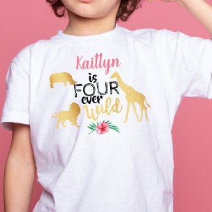T-shirt Pour Les Tous Petits Quatre filles de safari dans la jungle pour toujou