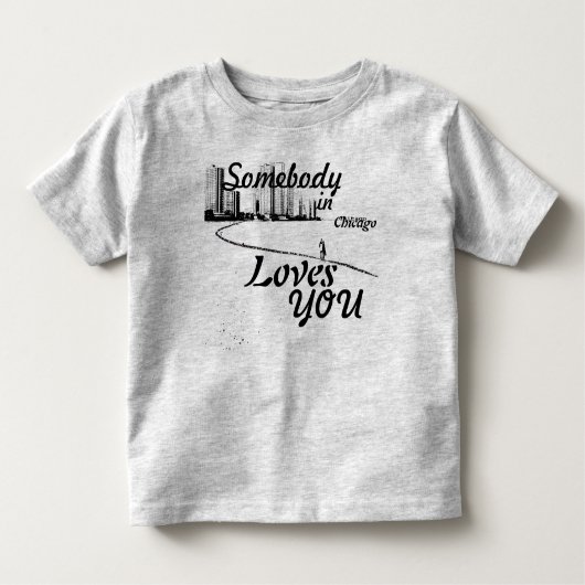 T-shirt Pour Les Tous Petits Quelqu'un Chicago vous aime (Devant)