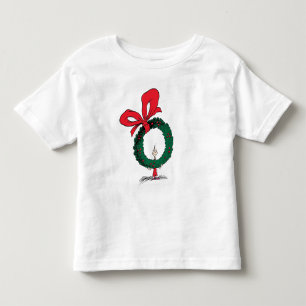 T-shirt Pour Les Tous Petits Qui regarde à travers la couronne de Noël