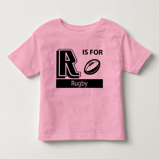 T-shirt Pour Les Tous Petits R est pour le rugby (Devant)