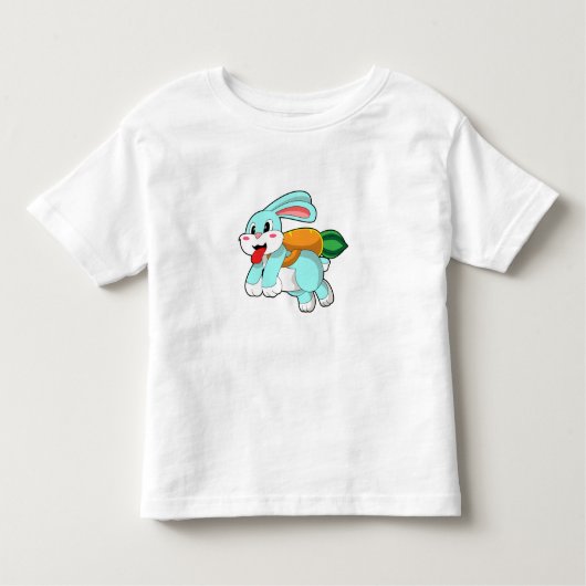T-shirt Pour Les Tous Petits Rabbit avec carotte comme fusée (Devant)