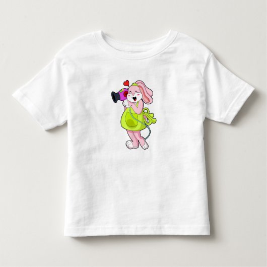 T-shirt Pour Les Tous Petits Rabbit comme coiffeur avec sèche-cheveux (Devant)