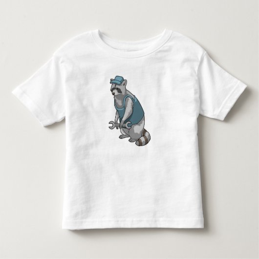 T-shirt Pour Les Tous Petits Racoon comme artisan avec une clé (Devant)