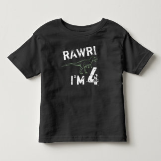 T-shirt Pour Les Tous Petits RAWR ! J'ai 4 ans - Chemise d'anniversaire Dinosau