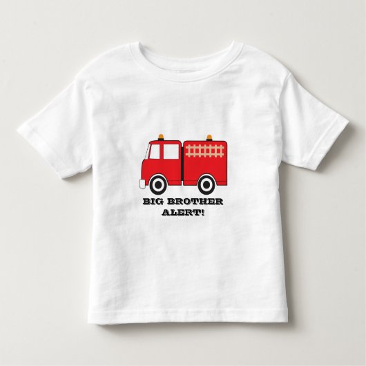 T-shirt Pour Les Tous Petits Red Fire Truck Big Brother Alert! (Devant)
