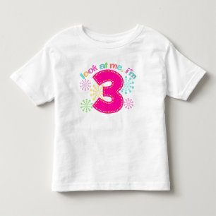 T-shirt Pour Les Tous Petits Regarde-moi, j'ai 3 ans - rose