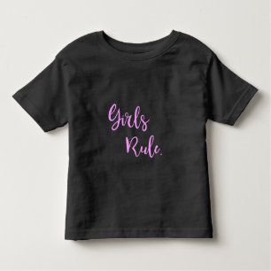 T-shirt Pour Les Tous Petits Règle pour filles - Texte rose Inspirationnel mign