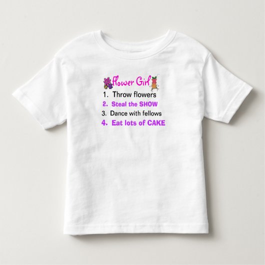 T-shirt Pour Les Tous Petits Règles d'une chemise fille-fille à fleurs (Devant)