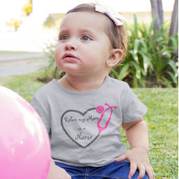 T-shirt Pour Les Tous Petits Relax Ma Mère Est Une Infirmière Coeur Stethoscope