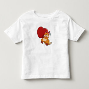 T-shirt Pour Les Tous Petits Renard à l'amour avec le coeur
