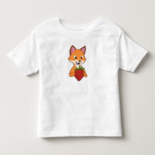T-shirt Pour Les Tous Petits Renard avec fraise (Devant)
