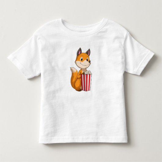 T-shirt Pour Les Tous Petits Renard avec Popcorn (Devant)