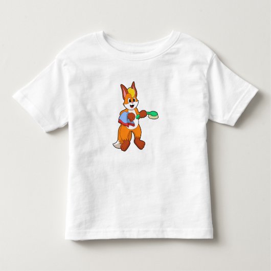 T-shirt Pour Les Tous Petits Renard avec serviette et brosse (Devant)