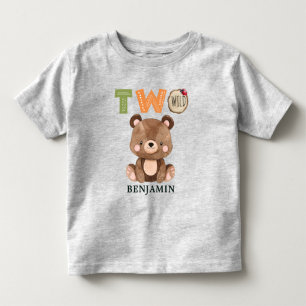 T-shirt Pour Les Tous Petits Renard personnalisé Deux bois sauvages 2e anniver