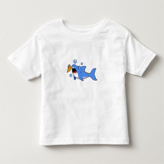 T-shirt Pour Les Tous Petits Requin avec pizza comme appât (Devant)