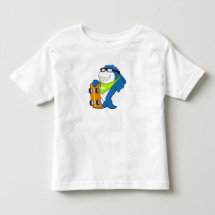 T-shirt Pour Les Tous Petits Requin comme patineur avec skateboard