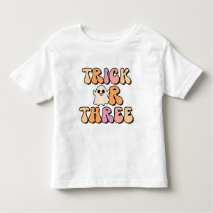 T-shirt Pour Les Tous Petits Retro Éffrayant Trick ou trois Anniversaire