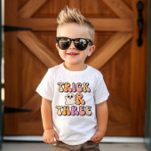 T-shirt Pour Les Tous Petits Retro Éffrayant Trick ou trois Anniversaire