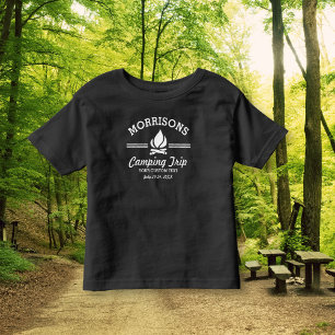 T-shirt Pour Les Tous Petits Rétro feu de camp de vacances en camping de la