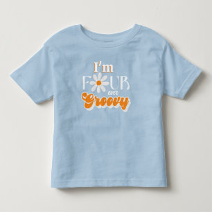T-shirt Pour Les Tous Petits Rétro Pour Toujours Groovy Boys 4ème Anniversaire