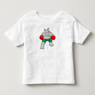 T-shirt Pour Les Tous Petits Rhino à Boxing avec gants de boxe