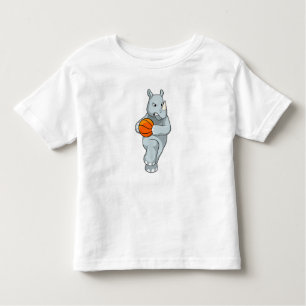 T-shirt Pour Les Tous Petits Rhino as Basketball