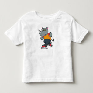 T-shirt Pour Les Tous Petits Rhino at Ice skating with Ice skates