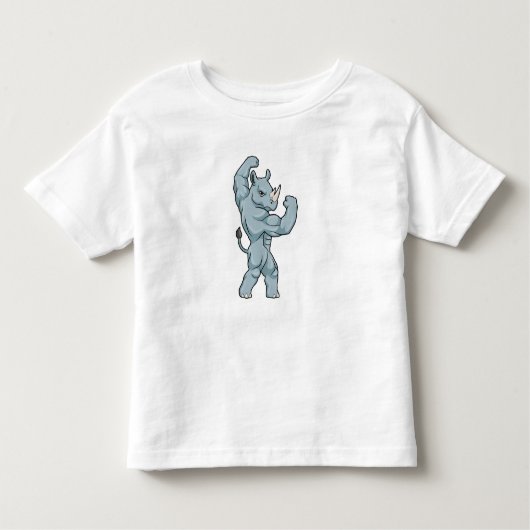 T-shirt Pour Les Tous Petits Rhino comme Bodybuilder extrême (Devant)