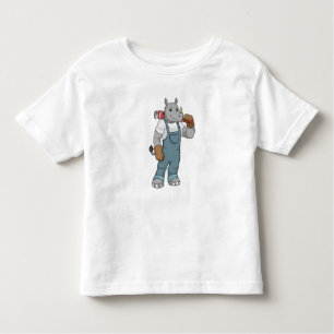 T-shirt Pour Les Tous Petits Rhino en Handyman avec Pince à pompe à eau