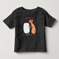Riz sushi crevette amis mignon dessin animé