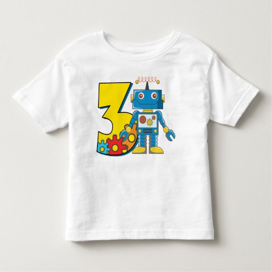 T-shirt Pour Les Tous Petits Robot du 3e anniversaire (Devant)