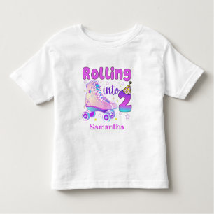 T-shirt Pour Les Tous Petits Rolling In 2  Roller Skater Anniversaire Célébrati