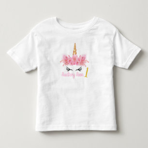 T-shirt Pour Les Tous Petits Rose de chemise d'anniversaire de licorne