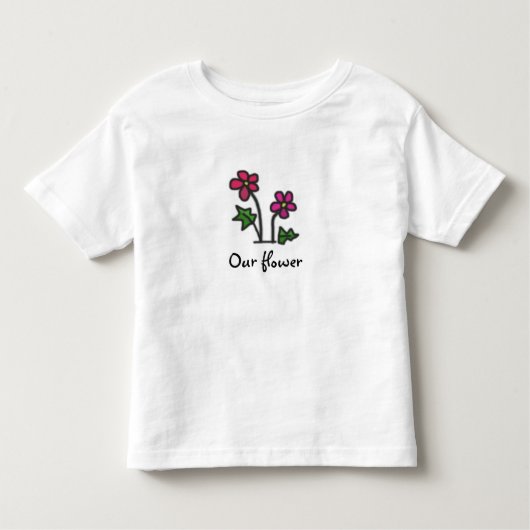 T-shirt Pour Les Tous Petits Rose fleur doux avec n'importe quel texte (Devant)