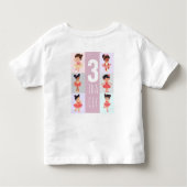 T-shirt Pour Les Tous Petits Rose Pop Cartoon Pastel Ballerine 3e Anniversaire (Dos)