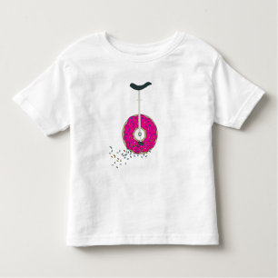 T-shirt Pour Les Tous Petits Roue rose Doughnut Monocycle Colorful Sprinkings