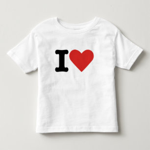 T-shirt Pour Les Tous Petits Rouge Classique Cœur Je T'Aime Minimaliste Tout-Pe