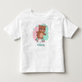 T-shirt Pour Les Tous Petits Rouleau rétro Patinage bébé ours (Devant)