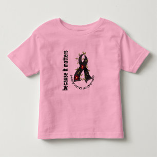 T-shirt Pour Les Tous Petits Ruban 3 de fleur de cancer de la peau de mélanome