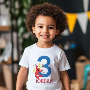 T-shirt Pour Les Tous Petits Rue Sésame Elmo - Arc-en-ciel 3ème anniversaire