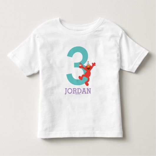 T-shirt Pour Les Tous Petits Rue Sésame | Elmo - Confetti 3ème anniversaire (Devant)