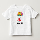 T-shirt Pour Les Tous Petits Rue Sésame | Elmo & Pals -4ème anniversaire (Devant)