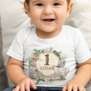 T-shirt Pour Les Tous Petits Safari Animal Babies Jungle Baby Age Name Toddler 