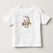 T-shirt Pour Les Tous Petits Safari Jungle Cute Animaux Deux Sauvages 2e Annive (Devant)