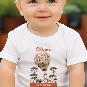 T-shirt Pour Les Tous Petits Safari Wild Montgolfière Anniversaire